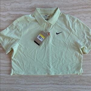 Nike Women's Light Green Crop Polo Top